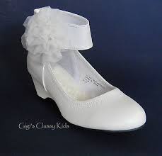 New White Girls Wedge Dress Shoes Kids Toddler Party Pageant Fancy Flower Girl Wedge Dress Shoes Pageant Shoes Girls Wedges