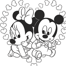 Coloriage Bebe Minnie Et Bebe Mickey Coloriage Coloriage Bebe Coloriage Disney