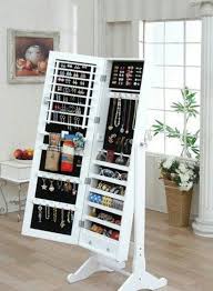 Floor Standing Jewelry Case With Mirror Available At Twisted Goods In White Black 229 Mirror Jewelry Storage Jewelry Mirror Storage