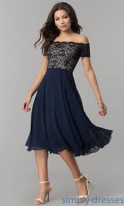 Off The Shoulder Tea Length Wedding Guest Dress Semi Formal Dresses For Wedding Formal Wedding Guest Dress Wedding Guest Dress