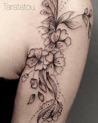 Tatouage Fleur De Cerisier Noir Et Blanc Bracelet Feminin Tattoo Tatouage Taratatou Flowers Cerisier Fleurs Sakura Tattoos Orchid Tattoo Sarah Tattoo
