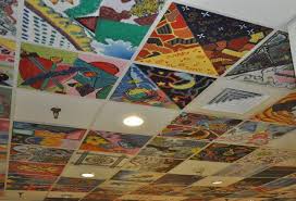Pin By Sugardazzle On Projet Ecole In 2020 Ceiling Tiles Art Ceiling Artwork Ceiling Art