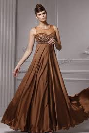 Golden Brown Sleeveless Sweetheart Elastic Silk Satin Formal Evening Dress T2025 Formal Evening Dresses Evening Dresses Plus Size Dresses