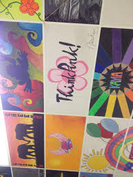 Tiles On My Ceiling Painted By My Students The Entire Room Is Complete It Is Amazing Painting Tile Ceiling Art Ceiling Tiles Painted School