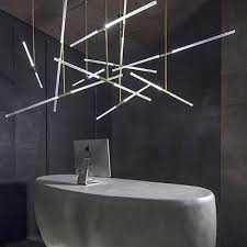 Led Tube Light Modern Contemporary Gold Ceiling Light Pendant Hanging Lamp 2 Hanglamp Verlichting Interieur