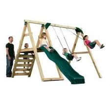 Timber Bilt Pine Bluff Play Set Add 4x4 S And Slide Pb 8232 At The Home Depot Mobile Playset Outdoor Swing And Slide Swing Sets For Kids