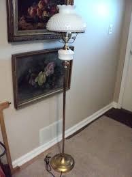 Fenton White Milk Glass Hobnail Floor Lamp 54 1 2 Tall Milk Glass Lamp White Milk Glass Glass Floor Lamp
