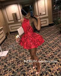 Backless Short Prom Dresses For Black Girls Sequins African Graduation Dress Mini Cocktail Party Dress Prom Outfits Prom Dresses Short Short Red Prom Dresses