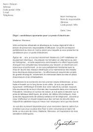 Lettre De Motivation Electricien Modele De Lettre
