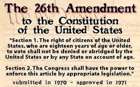 26th Amendment To The U S Constitution Constitution Of Usa Constitution Day Government Politics