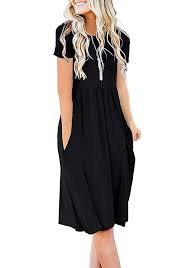 Db Moon Women S Summer Casual T Shirt Dresses Empire Waist Swing Dress With Pockets Purp Casual Short Sleeve Dress Casual Tshirt Dress Casual Dresses For Women