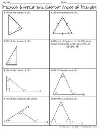 Interior And Exterior Angles Of Triangles Notes Interior And Exterior Angles Exterior Angles Interior Design School