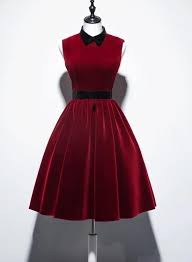 Gorgeous Dark Red Vintage Style Wedding Party Dress Knee Length Formal Dress 2019 Vestidos Bonitos Para Adolescentes Vestido Manga Larga Fiesta Ropa Hermosa