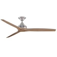 Brushed Nickel Finish Natural Wood Blades No Light Kit Ceiling Fan Wood Ceiling Fans Ceiling Fan With Light