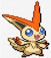 Victini Pokemon Legendaire Dessin Petit Carreau Coloriage Dessin