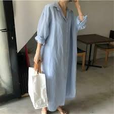 Women Loose Long Shirt Blouse Dress Casual Cotton Oversize White Blue Tops Ww00 Fashion Clothing Shoes Access In 2020 Long Shirt Blouse Fashion Dress Shirt Sleeves