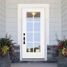 Steves Sons 36 In X 80 In Legacy Series 8 Lite Clear Glass Right Hand Outswing Primed Fiberglass Prehung Front Door 36fg 8lt Osrh The Home Depot In 2020 Exterior Door Styles Brick