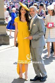 Amal Clooney Cape Sleeves Cocktail Dress Wedding Of Prince Harry And Meghan Markle Tcd7877 Nice Dresses Harry And Meghan Wedding Guest Dresses