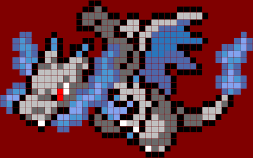 006 Mega Charizard X By Lunestastorm On Deviantart Pixel Art Pokemon Pokemon Perler Beads Pixel Art