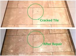 Cracked Travertine Tiled Kitchen Floor Maintained In Didsbury Tile Repair Cracked Tile Repair Trendy Kitchen Tile