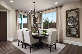 Mirrored Wall Art Opens This Sophisticated Dining Room Seth Model Home Palmdale Ca Richmond Ame Dining Room Nook Dream Home Design Dining Room Furniture