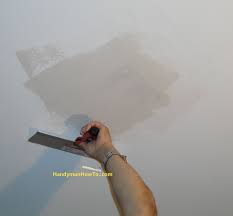 How To Repair Drywall Ceiling Water Damage Install The Repair Panel With Images Drywall Ceiling