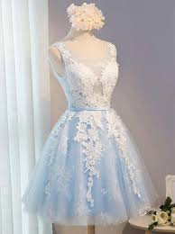 Lovely Light Blue Knee Length Homecoming Dress Short Prom Dresses 2019 In 2020 Tulle Homecoming Dress Dama Dresses Prom Dresses Blue