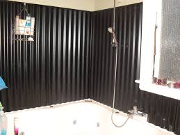 Corrugated Iron For Bathroom Wall So Easy To Clean And Looks Great Tin Ceiling Bathroom Corrugated Metal Rustic Bathrooms