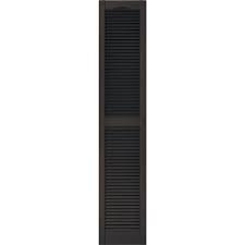Builders Edge 15 In X 75 In Louvered Vinyl Exterior Shutters Pair 010 Musket Brown 010140075010 Shutters Exterior Builders Edge Vinyl Exterior