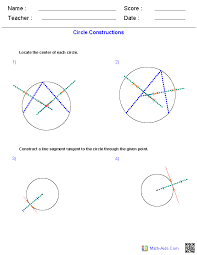 Circle Construction Worksheets Geometry Worksheets Interior And Exterior Angles Math Geometry
