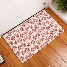 Yj Bear Thin Red Crab Print Indoor Rectangle Doormat Entry Mat Floor Mat Home Decor Carpet Kitchen Floor Runner Blue 20 X Washable Door Mats Door Mat Bath Rugs