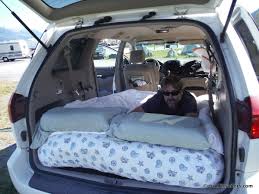 Camping In A Toyota Sienna Minivan Full Size Air Mattress Van Life Vanlife Mini Van Camping Bed Festival Camping