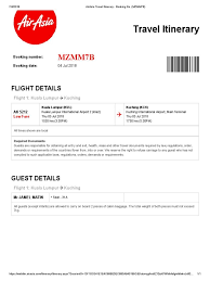 Airasia Travel Itinerary Booking No Mzmm7b Jamel Travel Itinerary Itinerary Bali Travel Guide