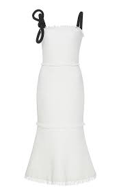 Flared Bow Cord Midi Dress By Oscar De La Renta Moda Operandi Fashion Dresses Fashion Fancy Dresses