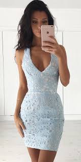 Hollow Out V Neck Lace Back Cross Short Bodycon Dress Lace Homecoming Dresses Short Bodycon Dress Lace Blue Dress