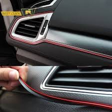 5m Red Car Interior Moulding Trims Line Strips Car Styling Door Dashboard Air Outlet Decorative Sticker Auto Acces Moldings And Trim Car Interior Sticker Decor
