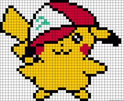 Pikachu Grille Gratuite Modeles Casquette Hama Perles Repasser Pokemon Pixel Art A Imprimer Modele Pixel Art Dessin Pixel