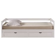 Lit Banquette Gigogne 90x190 Cm Supercozy Coloris Blanc Vente De Lit Enfant Conforama