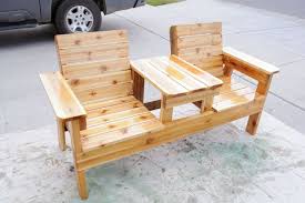 How To Build A Double Chair Bench With Table Free Plans Diy Outdoor Furniture Outdoor Furniture Plans Furniture Projects