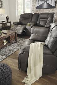 Ashley Wurstrow Gray Power Recline Leather Sofa Homemakers Furniture Reclining Sofa Living Room Leather Sofa Living Room Ashley Furniture Sofas