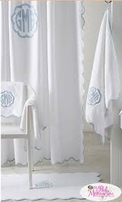 Matouk Monogrammed Le Scallop Shower Curtain Shower Curtain Monogram Girls Shower Curtain Shower Curtain