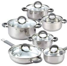 Cook N Home 12 Piece Stainless Steel Cookware Set Walmart Com Cookware Set Stainless Steel Cookware Set Nonstick Cookware Set