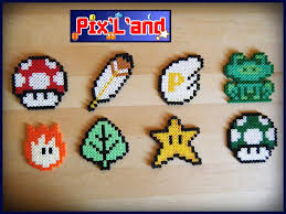 Theme Items Super Mario Bros 3 En Perle Hama Midi Autres Pieces Pour Creations Par P Motifs Perles Hama Schemas De Bijoux En Perles Artisanat A Perlesperles