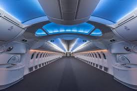Futuristic The Inside Of A 787 With No Seats Boeing 787 Dreamliner Boeing 787 Boeing Dreamliner