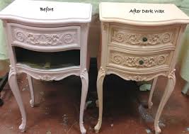 Good Before And After That Shows How A Little Dark Wax Can Deepen The Color Of Chalk Paint And Add Dimension Dark Wax Furniture Chalk Paint Colors