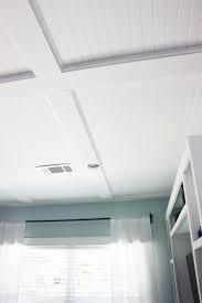 Faux Coffered Ceiling Using Beadboard And Moulding The Home Depot Blog Ceiling Remodel Coffered Ceiling Remodel Bedroom