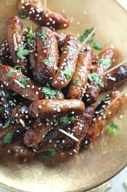 Sticky Asian Cocktail Sausages Recipe Cocktail Sausages Cocktail Party Food Xmas Food