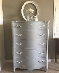 Painted French Provincial Tall Dresser Grey And White Gray And White Painted Dresser Diy Baby Furniture Painted Bedroom Furniture Painting Furniture Diy