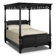 Magnolia Black Canopy Bedroom Queen Bed Furniture Com 999 99 Black Canopy Beds Black Queen Bed Canopy Bed Frame
