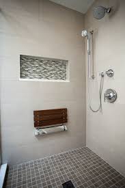 Contemporary Oasis In Naperville Il Large Shower With Handheld Shower Head On Slide Bar Porcelain Tile Flo Shower Floor Master Bathroom Shower Shower Remodel